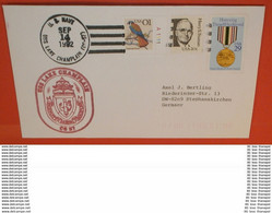 USA 2153 A - Kuwait Medaille Militär Schiffspost: 14.09.1992 USS Champlain CG-57  --- Brief Cover (2 Foto)(72274) UFO - Cartas