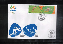 Brazil 2016 Olympic Games Rio De Janeiro - Athletics + Rowing Interesting Letter - Summer 2016: Rio De Janeiro