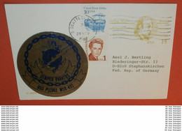 USA - Schiffspost: 24.11.1987 USS Pledge MSO-492 --- Ganzsache Postcard + Vignette - George Wythe (2 Foto)(61056) UFO - 1981-00