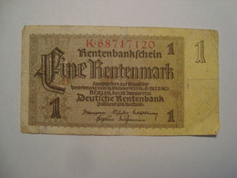 BILLET ALLEMAGNE 1 RENTENMARK 1937 - Other & Unclassified