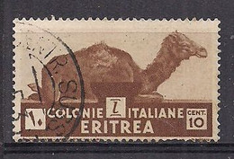 COLONIE ITALIANE ERITREA 1933 SOGGETTI AFRICANI SASS. 205  USATO VF - Eritrée