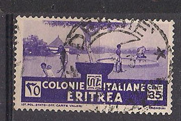 COLONIE ITALIANE ERITREA 1933 SOGGETTI AFRICANI SASS. 208  USATO VF - Eritrée