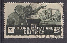 COLONIE ITALIANE ERITREA 1933 SOGGETTI AFRICANI SASS. 210  USATO VF - Eritrea