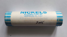 USA 2005 Bison Jefferson Nickel 5 Cents US Mint 40 Coin Unopened Wrapped Roll 2. - 1938-…: Jefferson