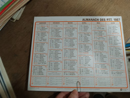 62 /  CALENDRIER 1987  ALMANACH DES P.T.T. - Tamaño Grande : 1981-90