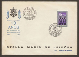 Portugal Cachet Commemoratif Stella Maris Ancre Association Maritime Leixoes 1971 Event Pmk Anchor Maritime Association - Maschinenstempel (Werbestempel)