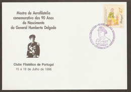 Portugal Humberto Delgado Combattant Liberté Cachet Commemoratif 1996 Delgado Freedom Fighter Event Postmark - Maschinenstempel (Werbestempel)