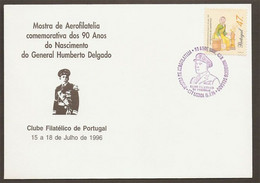 Portugal Humberto Delgado Combattant Liberté Cachet Commemoratif 1996 Delgado Freedom Fighter Event Postmark - Postal Logo & Postmarks