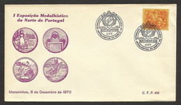 Portugal Cachet Commémoratif  Expo Medailles Matosinhos 1970 Event Postmark Medals Expo 1970 - Annullamenti Meccanici (pubblicitari)