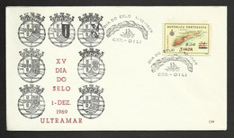 Timor Oriental Portugal Cachet Commémoratif Journée Du Timbre 1969 East Timor Event Postmark Stamp Day - East Timor