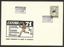 Portugal Cachet A Date Expo Collection Boîtes Allumettes 1971 Matosinhos Event Pmk Matches Matchbook Collector Expo - Flammes & Oblitérations