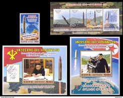 North Korea 2017 Launch Hwasong-14 Missile 4 Pcs Stamp,S/S And M/S Rare MNH Imperforated - Korea (Nord-)