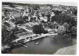 LUCHE PRINGE SARTHE - VUE AERIENNE, PISCINE, LE LOIR, L EGLISE - SEMI MODERNE DENTELEE EN TB ETAT,  VOIR LE SCANNER - Luche Pringe