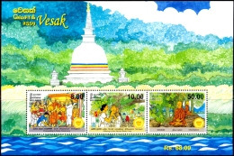 BUDDHISM-VESAK-MEDITATION-BODHI TREE Etc-MS-SRI LANKA-MNH-ABSL-10 - Bouddhisme