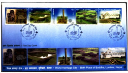 BUDDHISM-LUMBINI-BIRTH PLACE OF BUDDHA-FDC-NEPAL-2009-SCARCE-BX1-344 - Bouddhisme