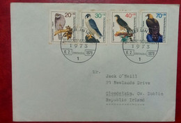 1973 FRANCE TO IRLAND FDC COVER WITH STAMPS EAGLE FALCONS - Storia Postale
