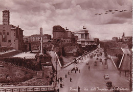 Roma - Via Dell'impero Dal Colosseo - Ed. Verdesi 1939 - Animatissima (auto E Aerei In Volo) - Mehransichten, Panoramakarten