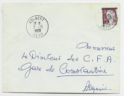 FRANCE MARIANNE DECARIS SURCHARGE E.A. NOIRE LETTRE COLBERT 2.10.1962 SETIF - Lettres & Documents