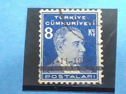 TÜRKİYE.- -1938- 8K. ATATÜRK MATEM SÜRSARJLI DAMGALI - Usati