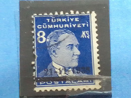 TÜRKİYE.- -1938- 8K. ATATÜRK MATEM SÜRSARJLI DAMGALI - Gebraucht