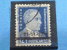 TÜRKİYE.- -1938- 8K. ATATÜRK MATEM SÜRSARJLI DAMGALI - Used Stamps