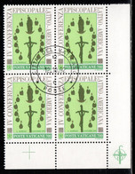 Vatican 1992 Mi# 1070 Used - Block Of 4 - 4th General Conference Of The Latin American Episcopacy - Oblitérés