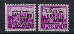 Nr. 308 Kasteel Bornem Voorafstempeling Nr. 5984   C + D NIVELLES 1930 NIJVEL ; Staat Zie Scan ! - Rolstempels 1930-..