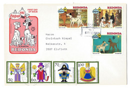 Disney  Redonda Antigua Christmass 1982  FDC 101 Dalmatiens Rexpedition 1990 Deutsche Bundespost - Disney