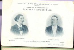 RARE  Cpa Braine Le Comte  1907 Noces D'or - Braine-le-Comte