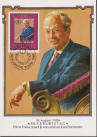 1986 Liechtenstein MC 66 Mi: LI 903°, Y&T: LI 844°, ZNr. LI 843°, 80. Geburtstag Von Fürst Franz Josef II - Covers & Documents