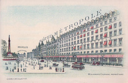 Belgique, Bruxelles, Hôtel Métropole Propriétaire Wielemans Ceuppens, Attelages Et Automobiles Litho (3432) - Cafés, Hôtels, Restaurants