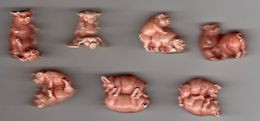 SERIE Complète 7 Fèves MH - Moulin à Huile- LES PETITS COCHONS TRES COCHONS 2003 - Kamasutra Cochon - Animaux