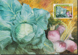1986 Liechtenstein MC 67 Mi: LI 904°, Y&T: LI 845°, ZNr. LI 844°, Ackerfrüchte, Weisskraut - Légumes