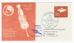 Germany Raketen Post, Rocket Mail 1965 Augsburg  Raketen Raumfahrttagung - Briefe U. Dokumente
