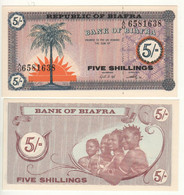 BIAFRA  5  Shillings     P1a  ( ND 1968 )    "Palm Tree + Girls At Back "UNC - Nigeria