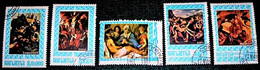 Panama,1967,( CTO-Original Gum), Relligious Paintings.Giambattista, Rubens,Sarto, Santi, -Michel :966-970 - Paintings