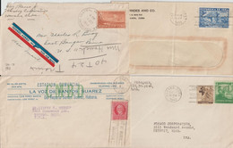 C UBA - 1933/1943 - 4 ENVELOPPES De HAVANA => USA - Cartas & Documentos