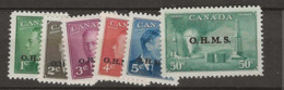 1949 MH Canada Service Mi 11-16 - Overprinted