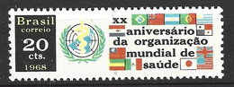 BRESIL. N°872 Sans Gomme/no Gum De 1968. OMS. - WHO