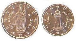 San Marino Set 1 + 2 Cents Coins Euro 2004 UNC - San Marino