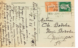 JEUX OLYMPIQUES 1924 -  MARQUE POSTALE -  FOOTBALL - JOUR DE COMPETITION - 05-06 - 1/2 FINALE - - Estate 1924: Paris