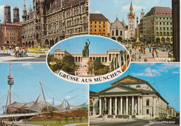 MUNCHEN MONACO - TEATRO THEATER THEATRE - NATIONALTHEATER - RATHAUS - MARIENPLATZ - FERNSEHTURN - V1987 - München
