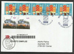 Portugal Lettre Recommandée Cachet Fête Tabuleiro Tomar Couronnes Fleurs 2011 Festival Flower Crowns R Cover - Postal Logo & Postmarks