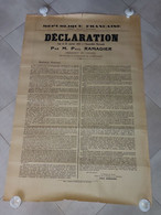 AFFICHE Déclaration Paul RAMADIER 21/01/1947 - 66x100 - TTB - Afiches