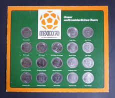 Set Shell Gedenkmünzen Fußball WM 1970 Mexiko Mexico Spieler Deutschland Komplett Top! - Collezioni