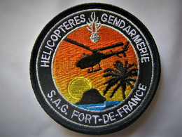 COLLECTION GEND. SAG DE FORT DE FRANCE HELICOPTERE SCRATCH AU DOS 80mm - Police & Gendarmerie