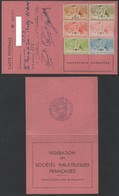 ERINNOPHILIE - CARTE FEDERALE - BETHUNE / 1953-1958 - 6 VIGNETTES SUR CARTE (ref 7760b) - Cartas & Documentos