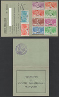 ERINNOPHILIE - CARTE FEDERALE - BETHUNE / 1959-1968 - 10 VIGNETTES SUR CARTE (ref 7760c) - Cartas & Documentos