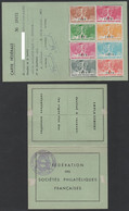 ERINNOPHILIE - CARTE FEDERALE - BETHUNE / 1969-1976 - 8 VIGNETTES SUR CARTE (ref 7760d) - Cartas & Documentos