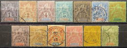 LP3822/27 - 1892/1893 - COLONIES FRANÇAISES - SENEGAL - SERIE COMPLETE - N°8 à 20 NEUFS*/☉ - Cote (2017) : 184,80 € - Oblitérés